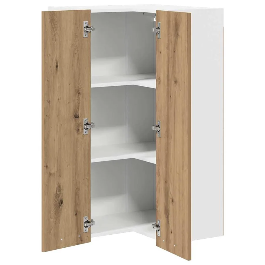 Armoire suspendue Chêne Artisan et Blanc 57 x 57 x 100 cm - 5