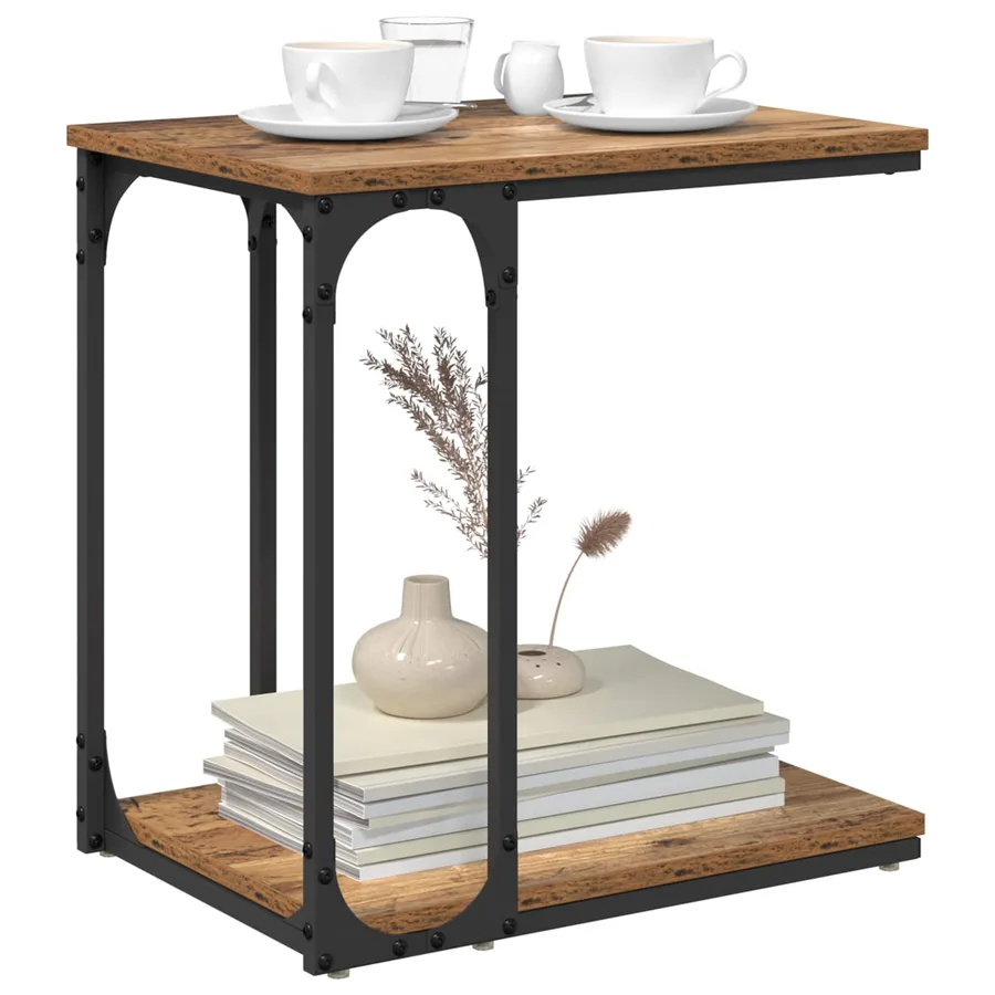 Table d'appoint Bois ancien 50 x 35 x 52 cm Bois d'ingénierie - 3