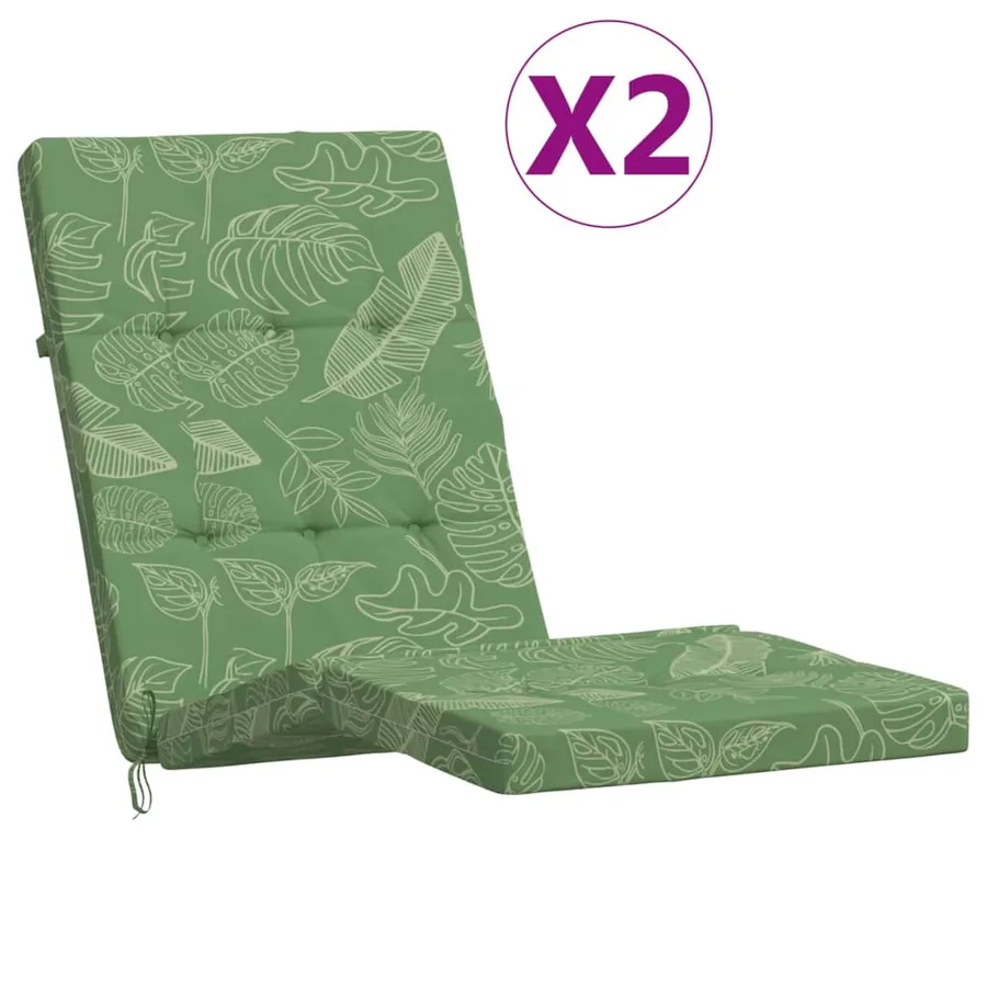 Coussins de chaise longue lot de 2 motif de feuilles - 2