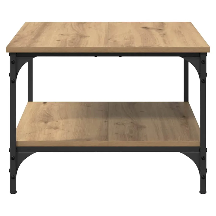 Table basse Chêne artisanal 55 x 55 x 40 cm Bois d'ingénierie - 6