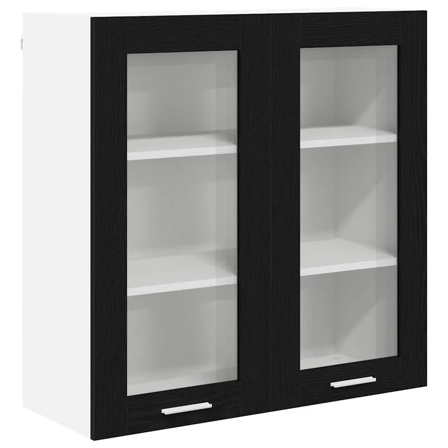 Armoire suspendue Chêne noir 80 x 31 x 80 cm Bois d'ingénierie - 2