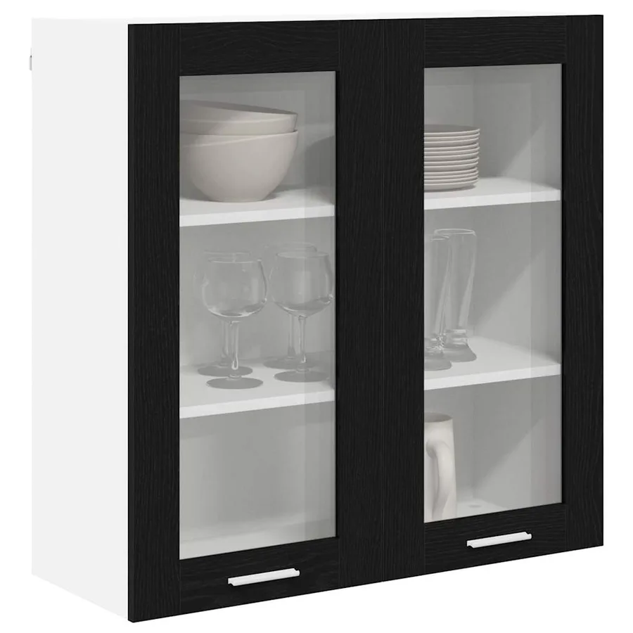 Armoire suspendue Chêne noir 80 x 31 x 80 cm Bois d'ingénierie - 3