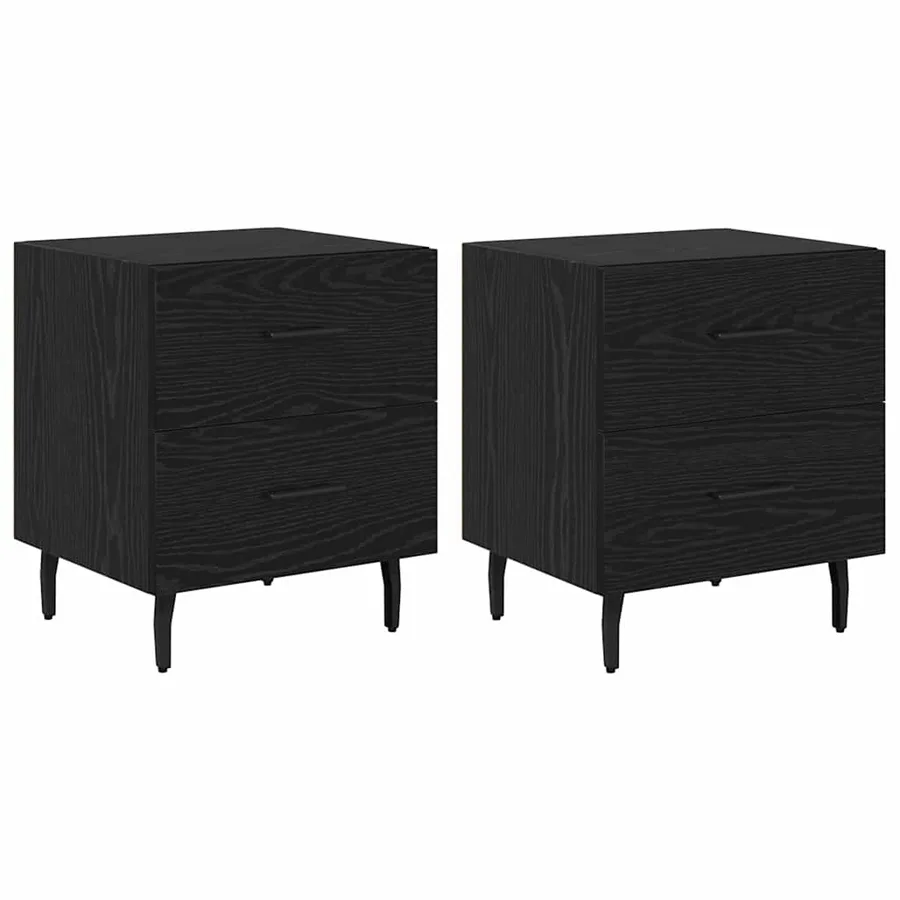 Cabinet de chevet 2 pcs Chêne noir 40 x 35 x 47,5 cm - 2
