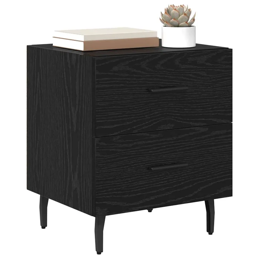 Cabinet de chevet 2 pcs Chêne noir 40 x 35 x 47,5 cm - 3