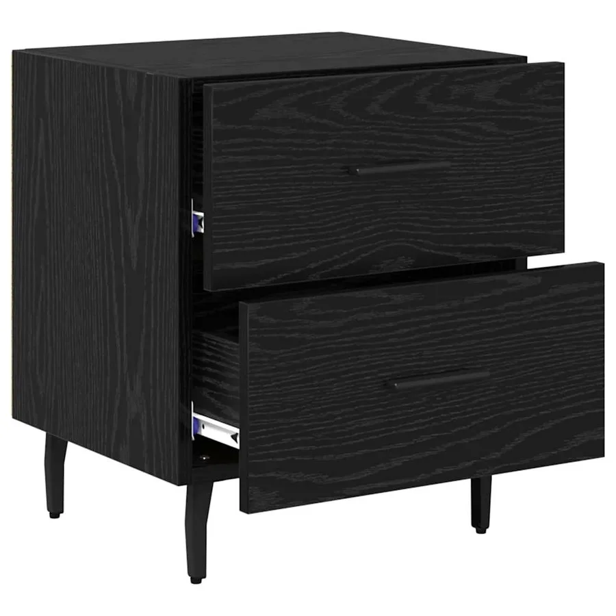 Cabinet de chevet 2 pcs Chêne noir 40 x 35 x 47,5 cm - 6
