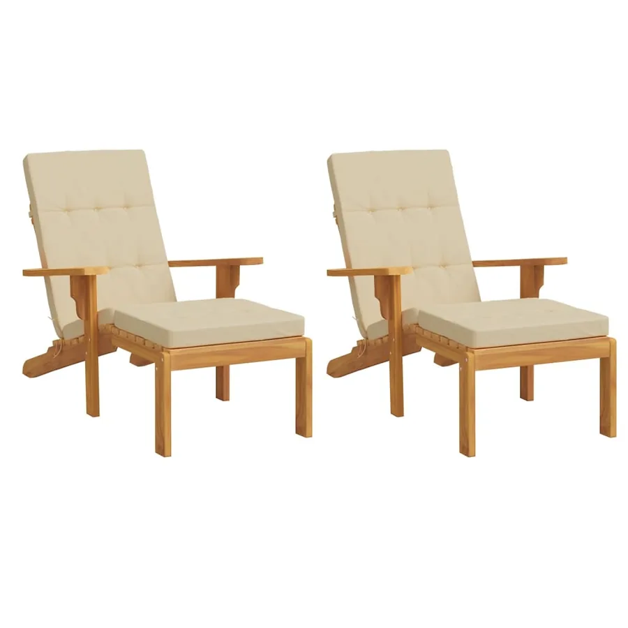 Coussins de chaise longue lot de 2 beige tissu oxford - 3