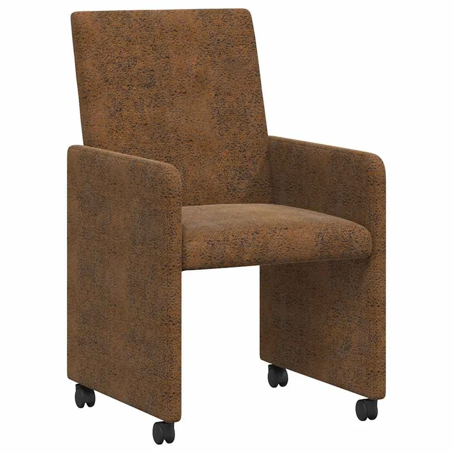 Chaises de Salle à Manger avec Roues 2 pcs Marron - 2