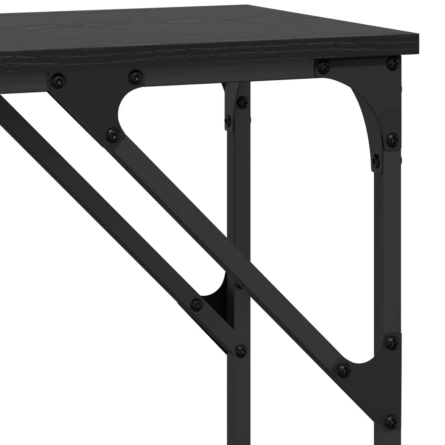 Table console Chêne noir 140 x 29 x 75 cm Bois d'ingénierie - 10