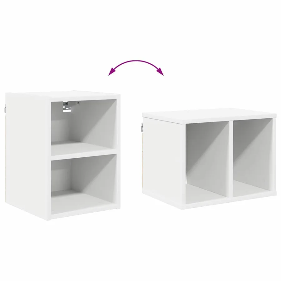 Armoire suspendue Blanc 30 x 29,5 x 40 cm Bois d'ingénierie - 8
