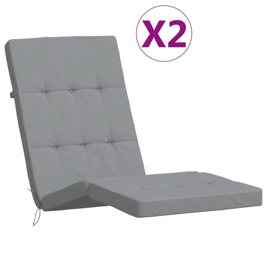 Coussins de chaise longue lot de 2 gris tissu oxford - 2