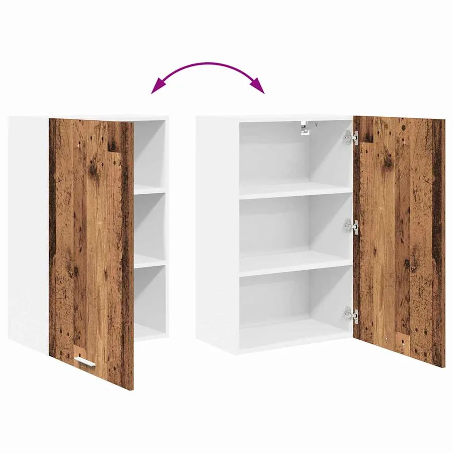Armoire suspendue Bois ancien et Blanc 50 x 31 x 80 cm - 11