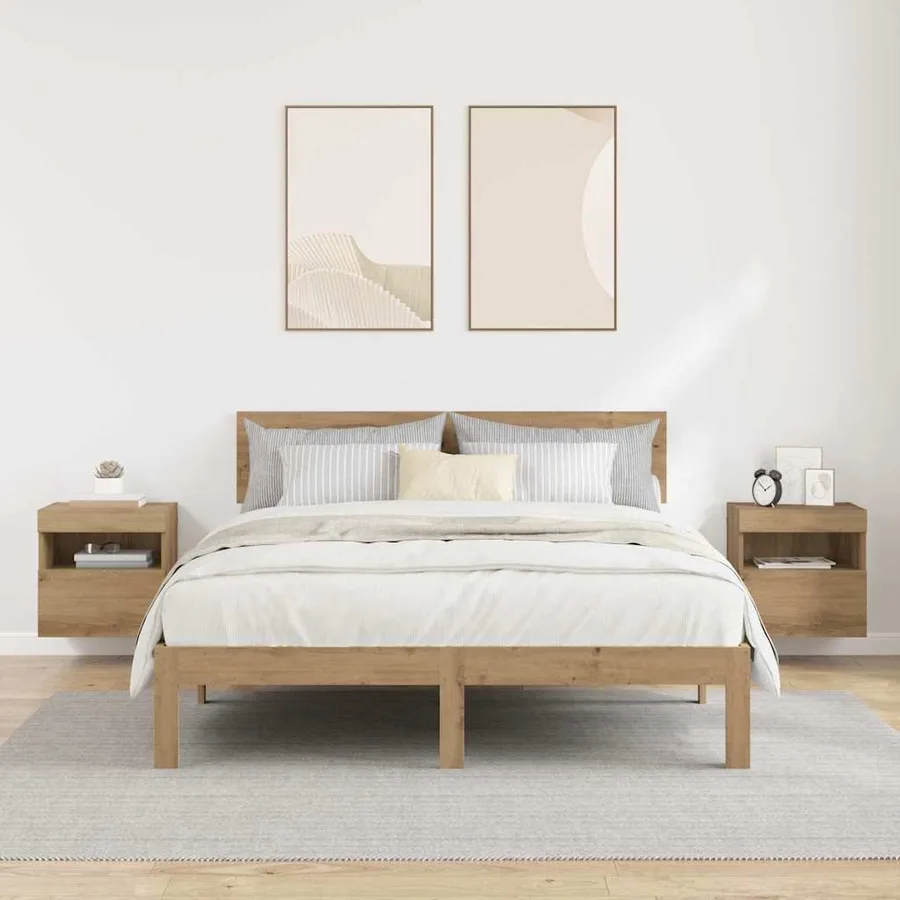 Meubles TV muraux 2 pcs Chêne artisanal Bois d'ingénierie - 5