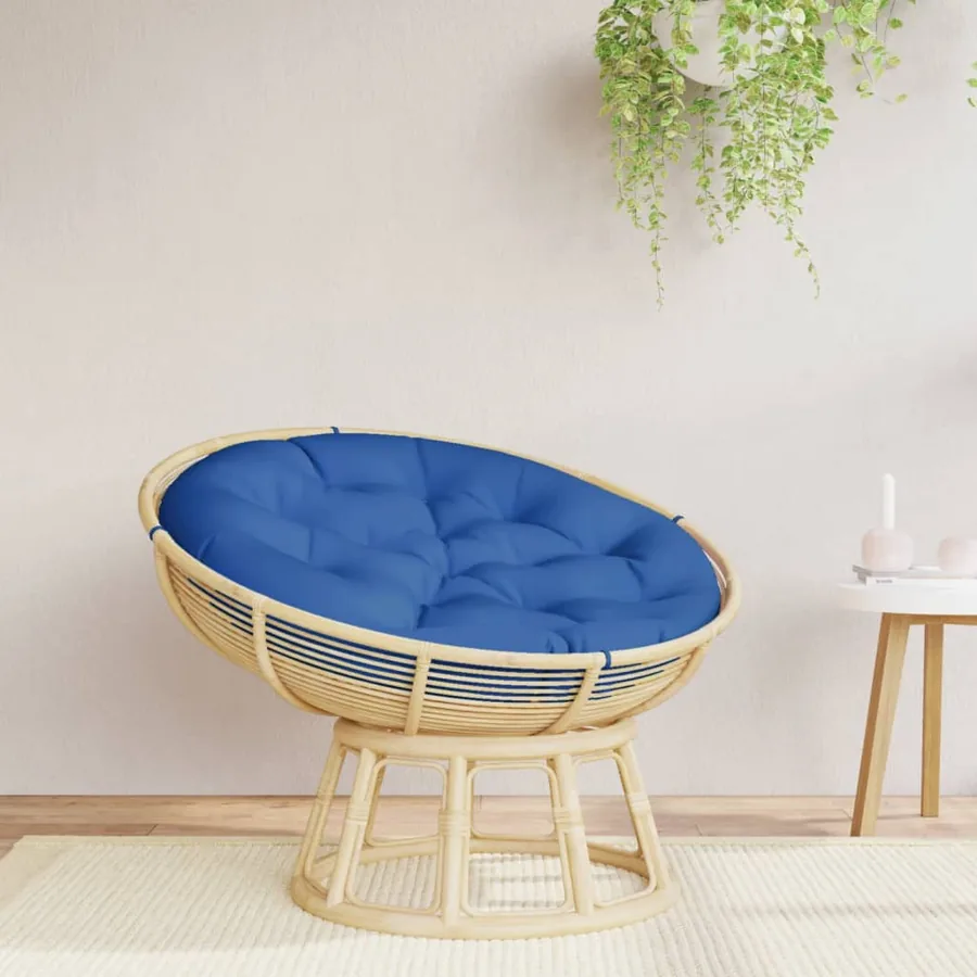 Coussin rond bleu royal Ø 100 x11 cm tissu oxford