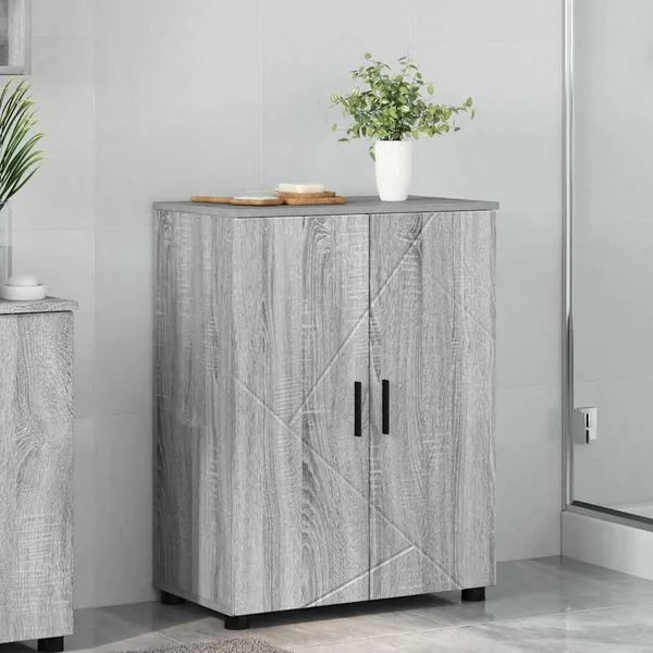 Cabinet de salle de bain avec porte Gris Sonoma 60 x 35 x 80 cm