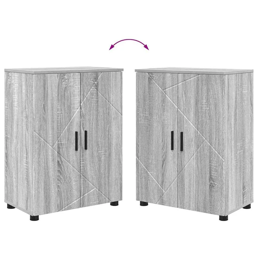 Cabinet de salle de bain avec porte Gris Sonoma 60 x 35 x 80 cm - 12