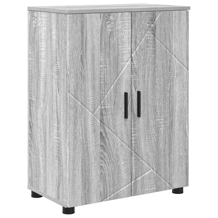 Cabinet de salle de bain avec porte Gris Sonoma 60 x 35 x 80 cm - 2