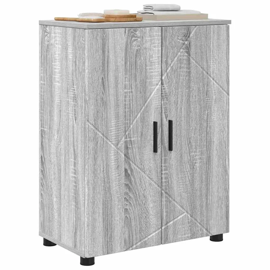 Cabinet de salle de bain avec porte Gris Sonoma 60 x 35 x 80 cm - 3