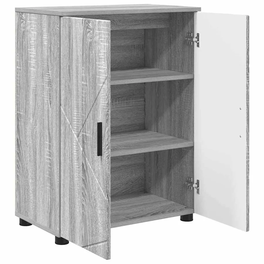 Cabinet de salle de bain avec porte Gris Sonoma 60 x 35 x 80 cm - 5