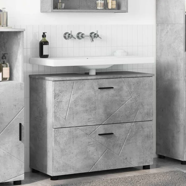 Cabinet de salle de bain Gris béton 76,5 x 35 x 64 cm