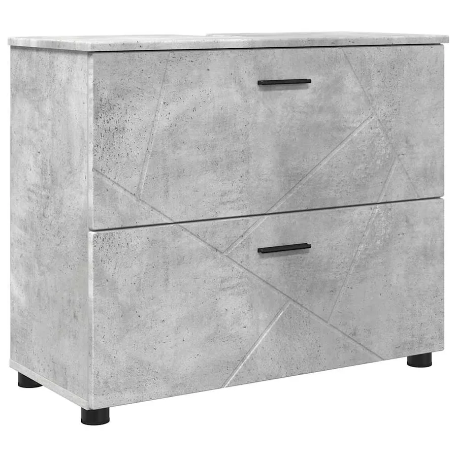 Cabinet de salle de bain Gris béton 76,5 x 35 x 64 cm - 2