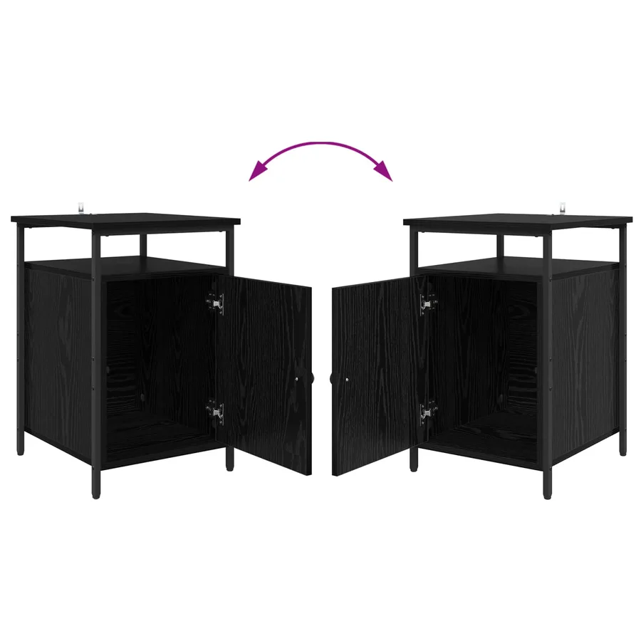 Cabinet de chevet 2 pcs Chêne noir 40 x 42 x 60cm - 13