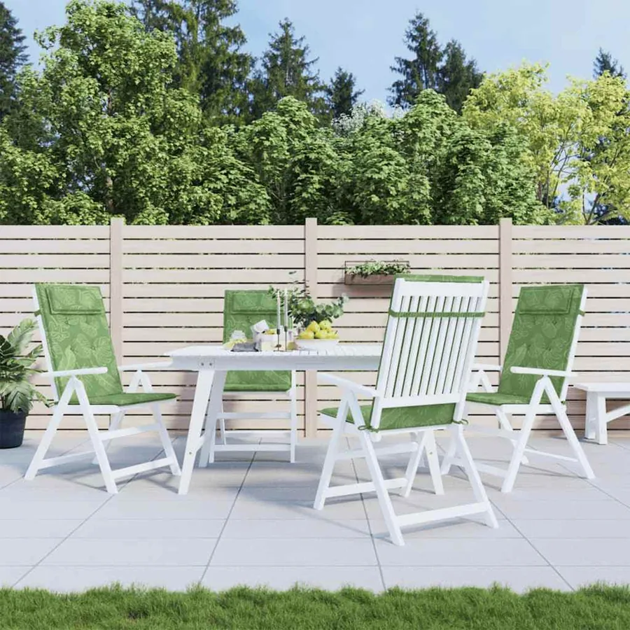 Coussins de chaise à dossier haut lot de 4 modèle de feuille