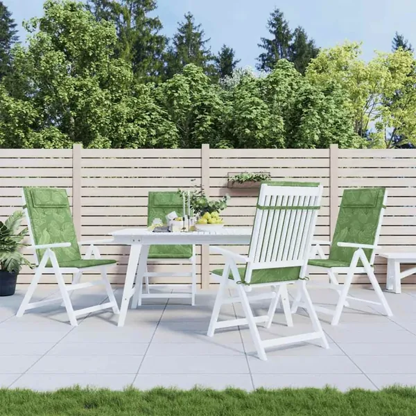 Coussins de chaise à dossier haut lot de 4 modèle de feuille