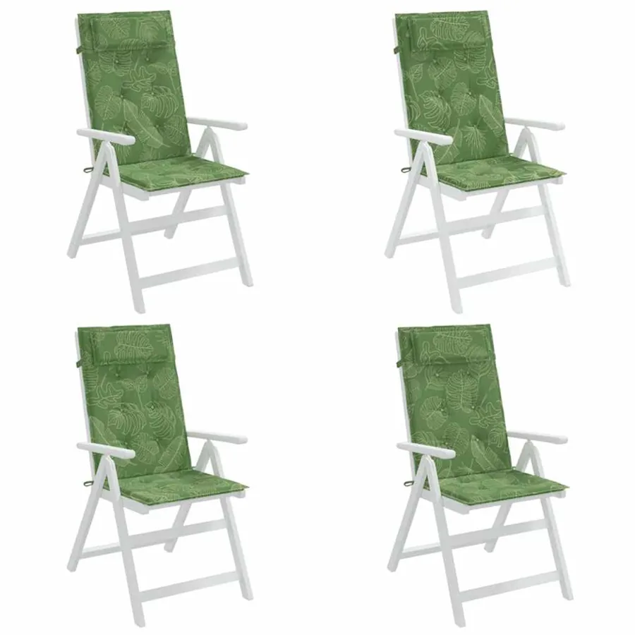 Coussins de chaise à dossier haut lot de 4 modèle de feuille - 4
