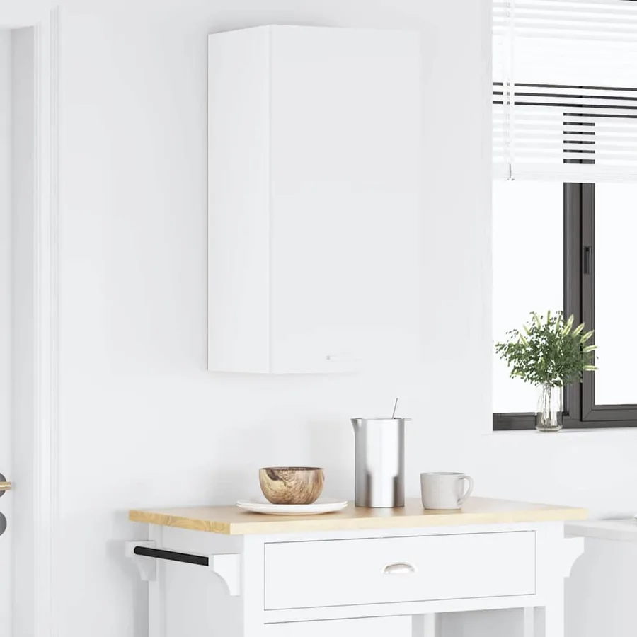 Armoire suspendue Blanc 40 x 31 x 80 cm Bois d'ingénierie - 4