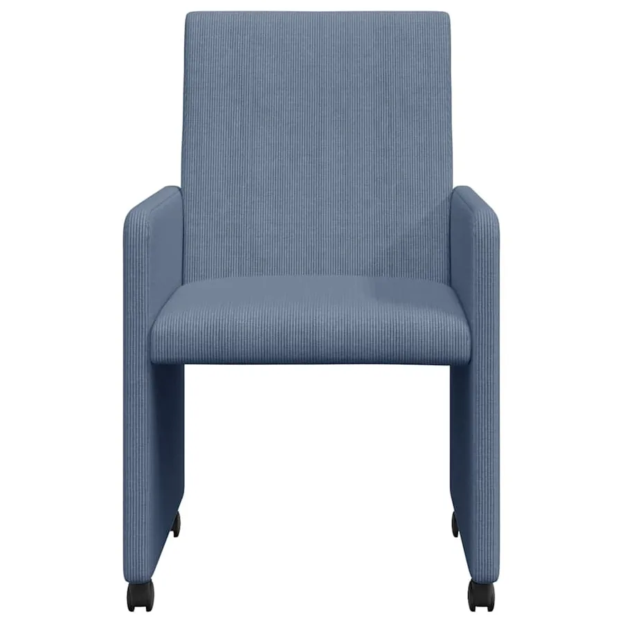 Chaises de Salle à Manger avec Roues 2 pcs Bleu 57 x 66 x 94 cm - 4