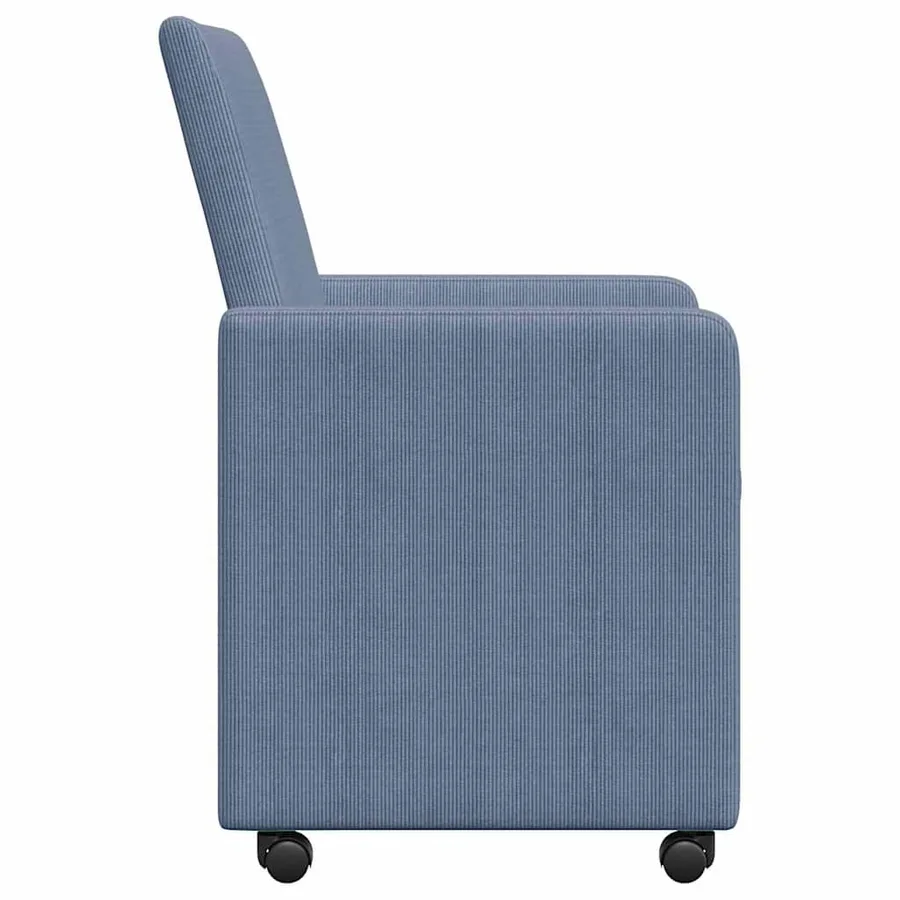 Chaises de Salle à Manger avec Roues 2 pcs Bleu 57 x 66 x 94 cm - 5