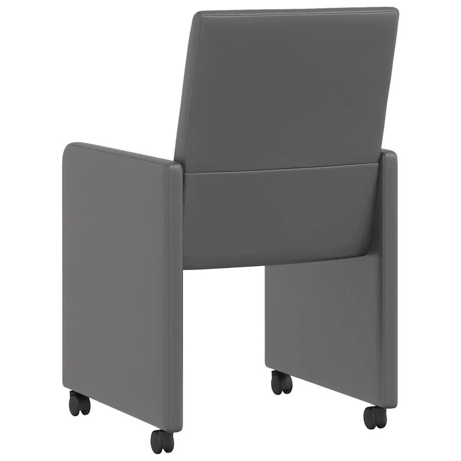 Chaises de Salle à Manger avec Roues 2 pcs Gris 57 x 66 x 94 cm - 6