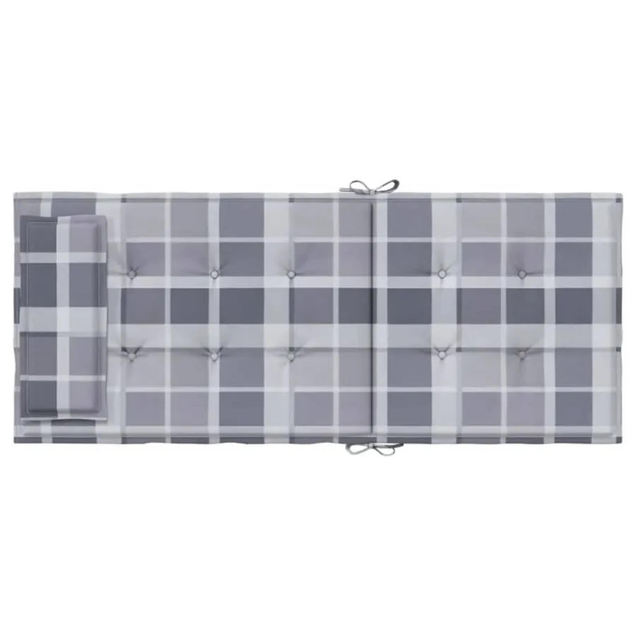 Coussins de chaise à dossier haut lot de 6 carreaux gris - 7