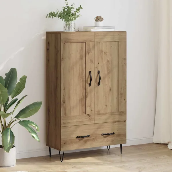 Haut Armoire avec tiroir Chêne artisanal 69,5 x 31 x 115 cm