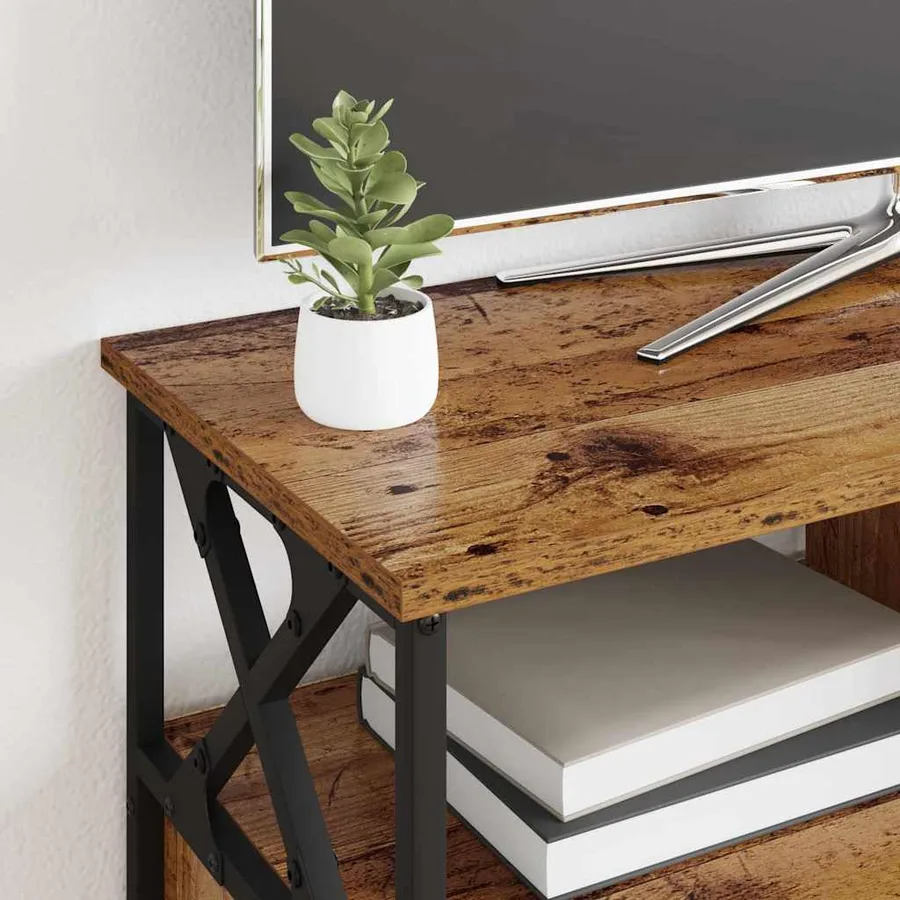 Meuble TV avec tiroir Bois Ancien 90 x 33 x 45 cm - 4