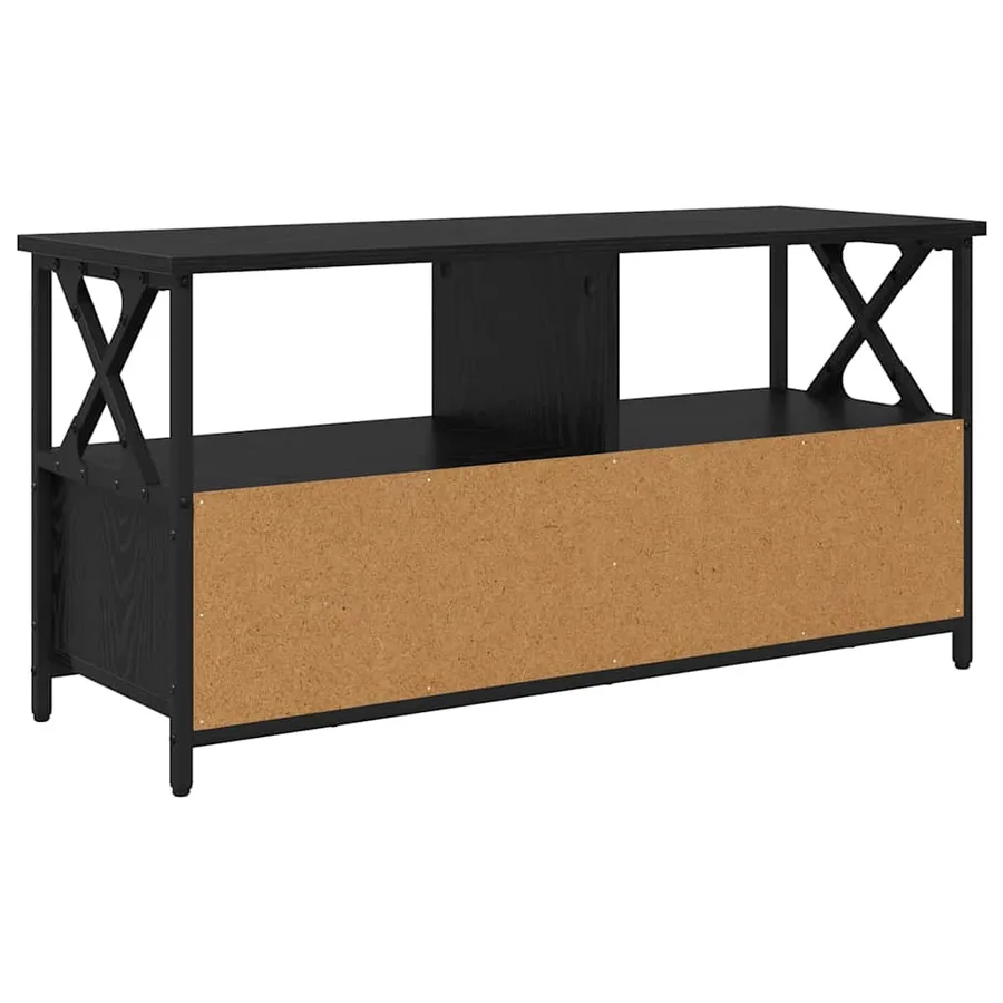 Meuble TV Chêne noir 90 x 33 x 45 cm Bois d'ingénierie et acier - 7