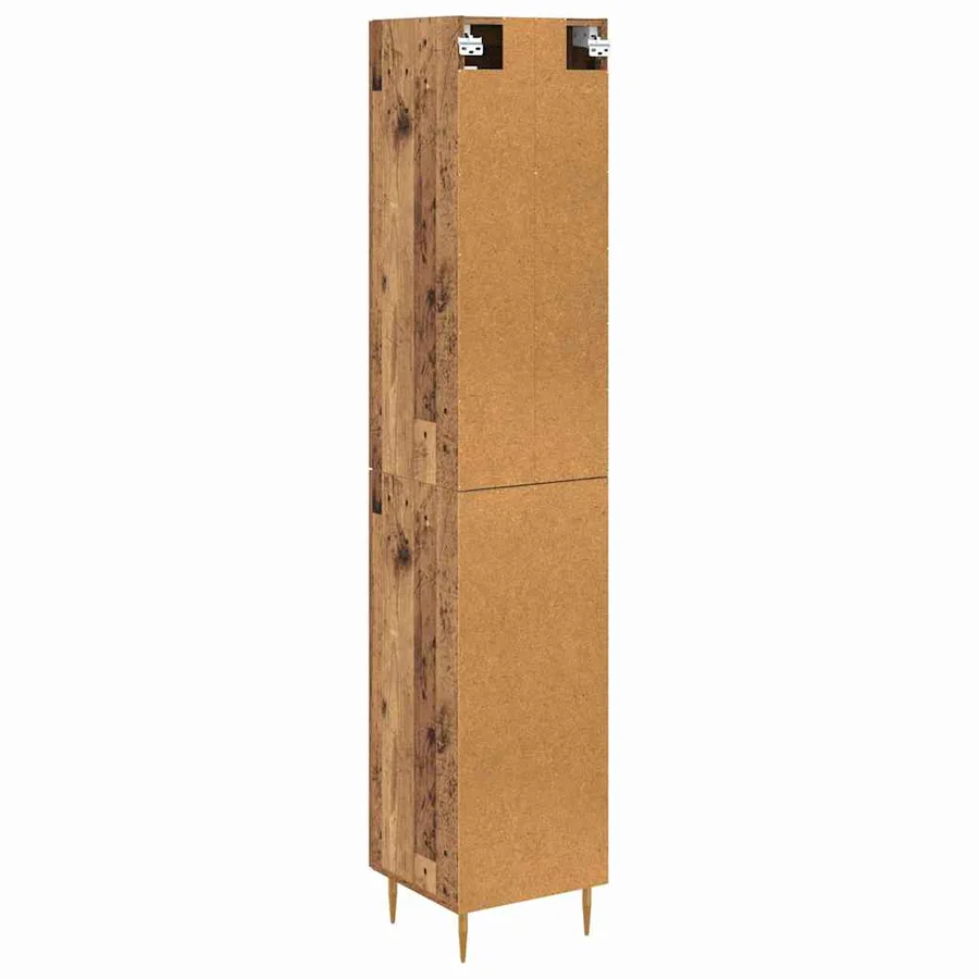 Haut Armoire 2 pcs Bois Ancien Bois d'ingénierie - 10