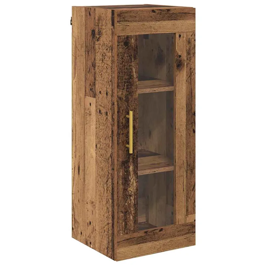 Haut Armoire 2 pcs Bois Ancien Verre - 7