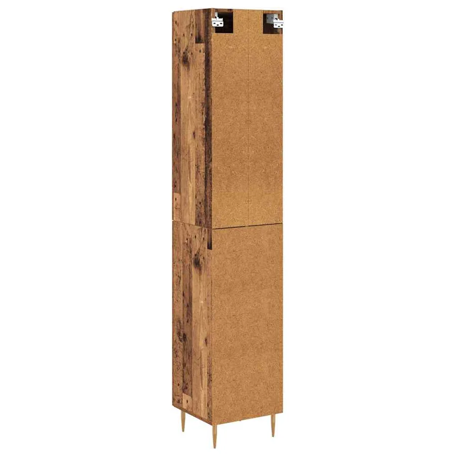 Haut Armoire 2 pcs Bois Ancien Verre - 8