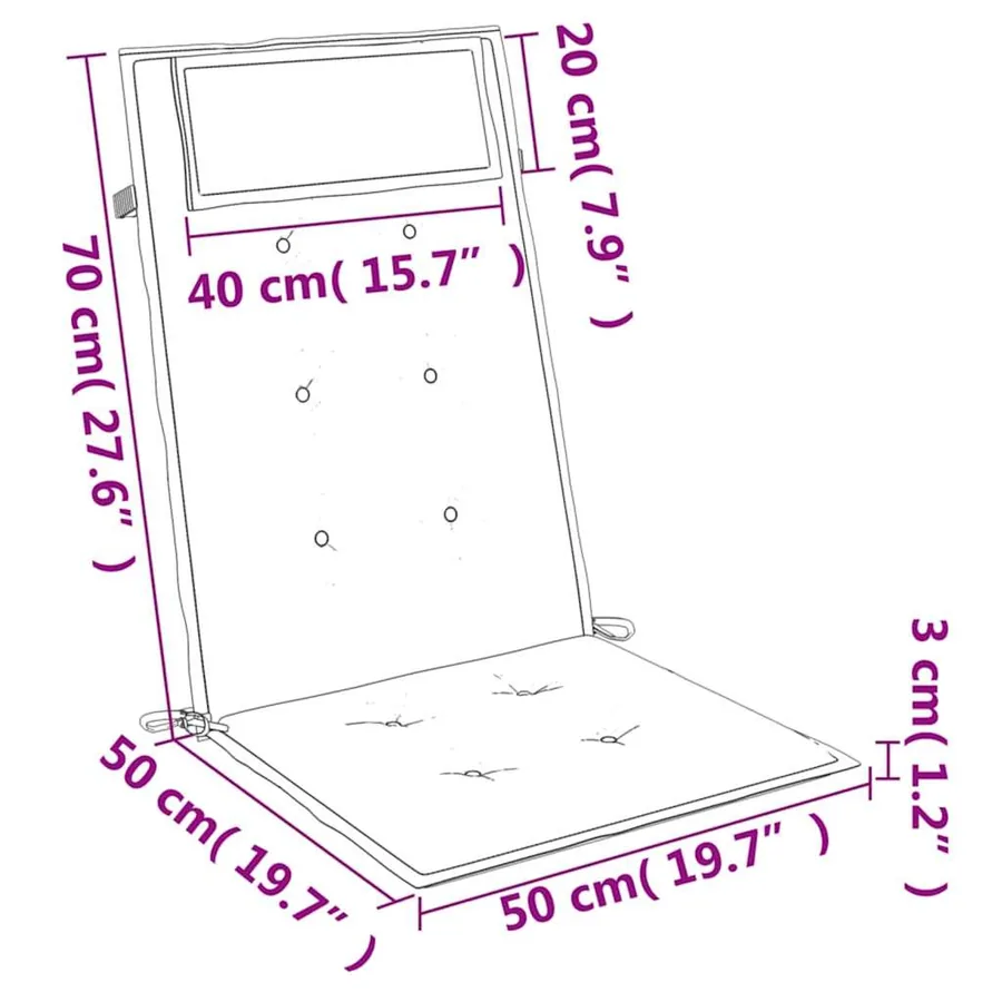 Coussins de chaise à dossier haut lot de 4 modèle de feuille - 10