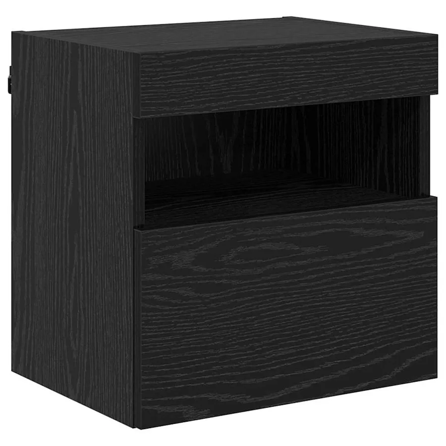 Meubles TV muraux avec LED 2 pcs Chêne noir 40 x 30 x 40 cm - 2