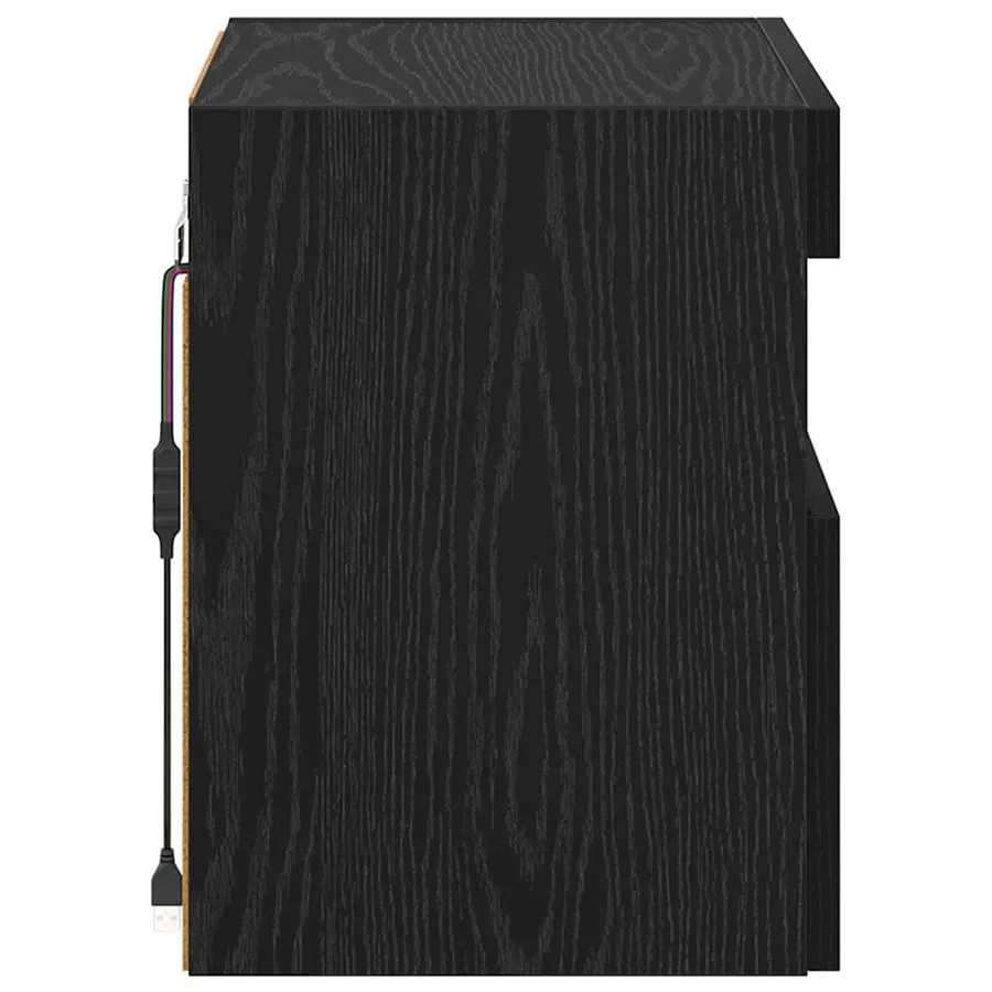 Meubles TV muraux avec LED 2 pcs Chêne noir 40 x 30 x 40 cm - 8