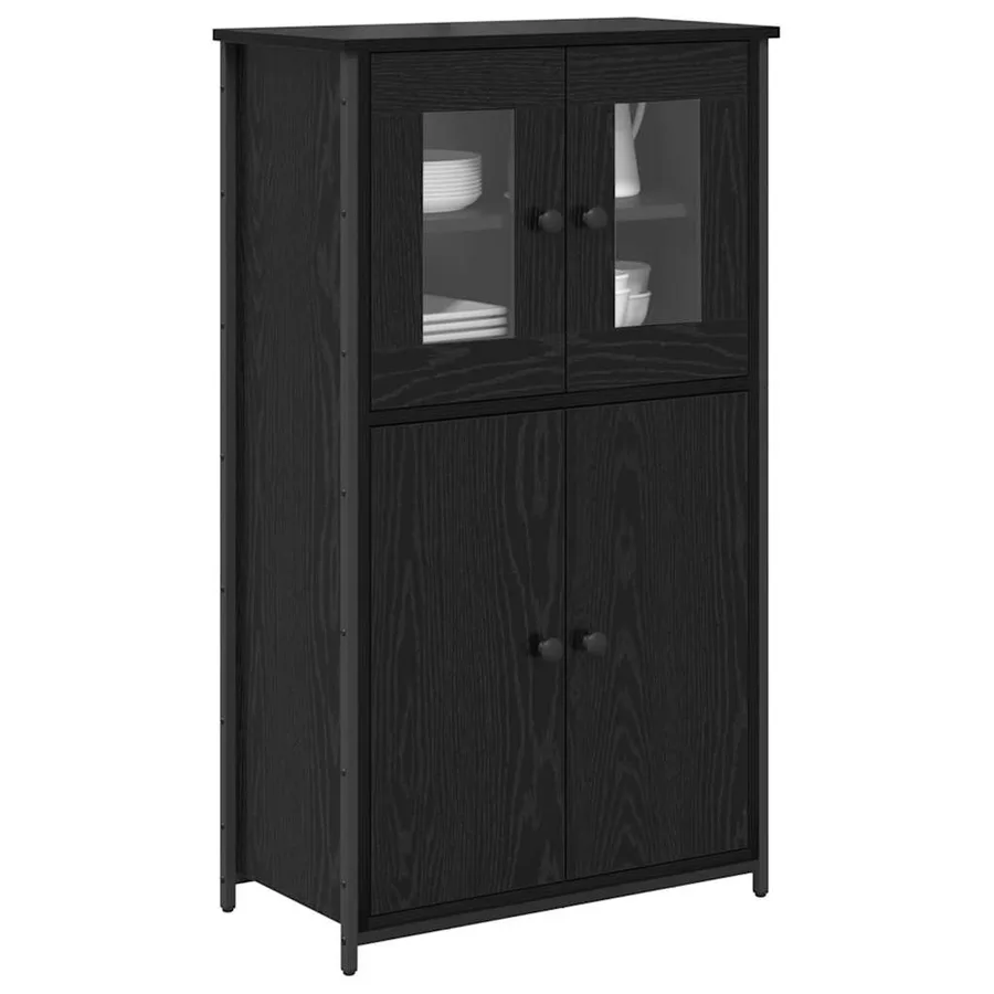 Haut Armoire Chêne noir 62 x 32 x 106,5 cm Bois d'ingénierie - 3