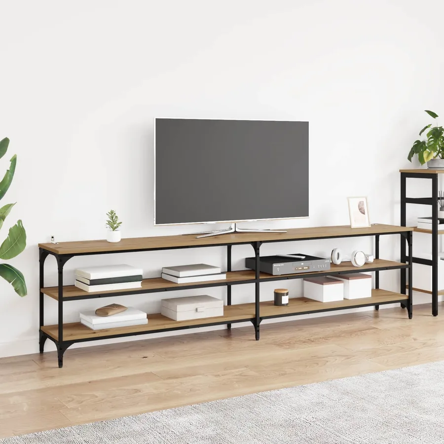 Meuble TV 200 x 30 x 50 cm Chêne artisanal