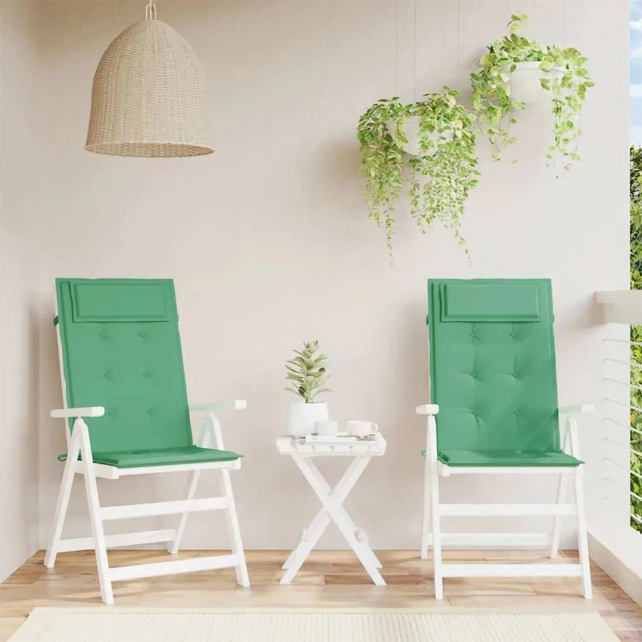 Coussins de chaise à dossier haut lot de 2 vert tissu oxford