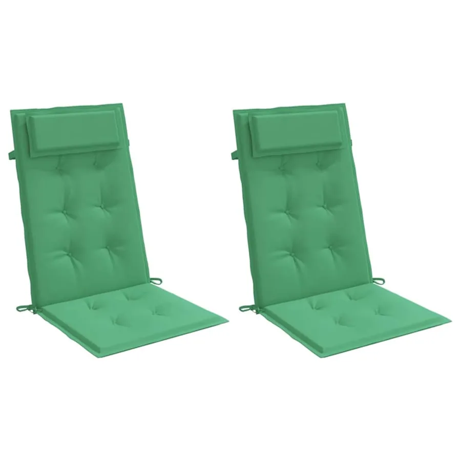 Coussins de chaise à dossier haut lot de 2 vert tissu oxford - 3