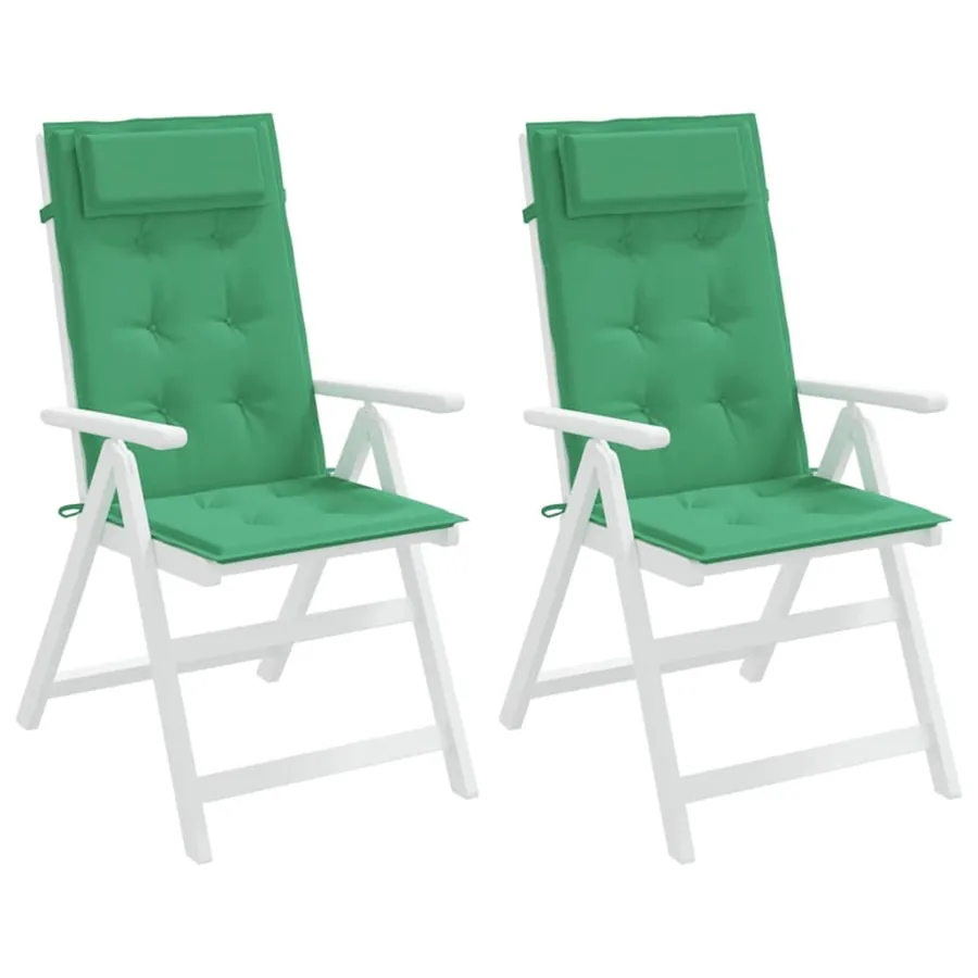 Coussins de chaise à dossier haut lot de 2 vert tissu oxford - 4