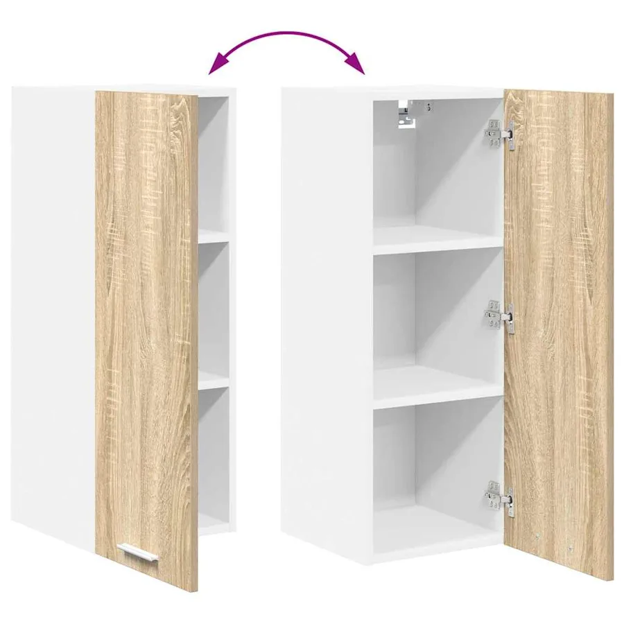 Armoire suspendue 2 pcs Chêne Sonoma et Blanc 30 x 31 x 80 cm - 12