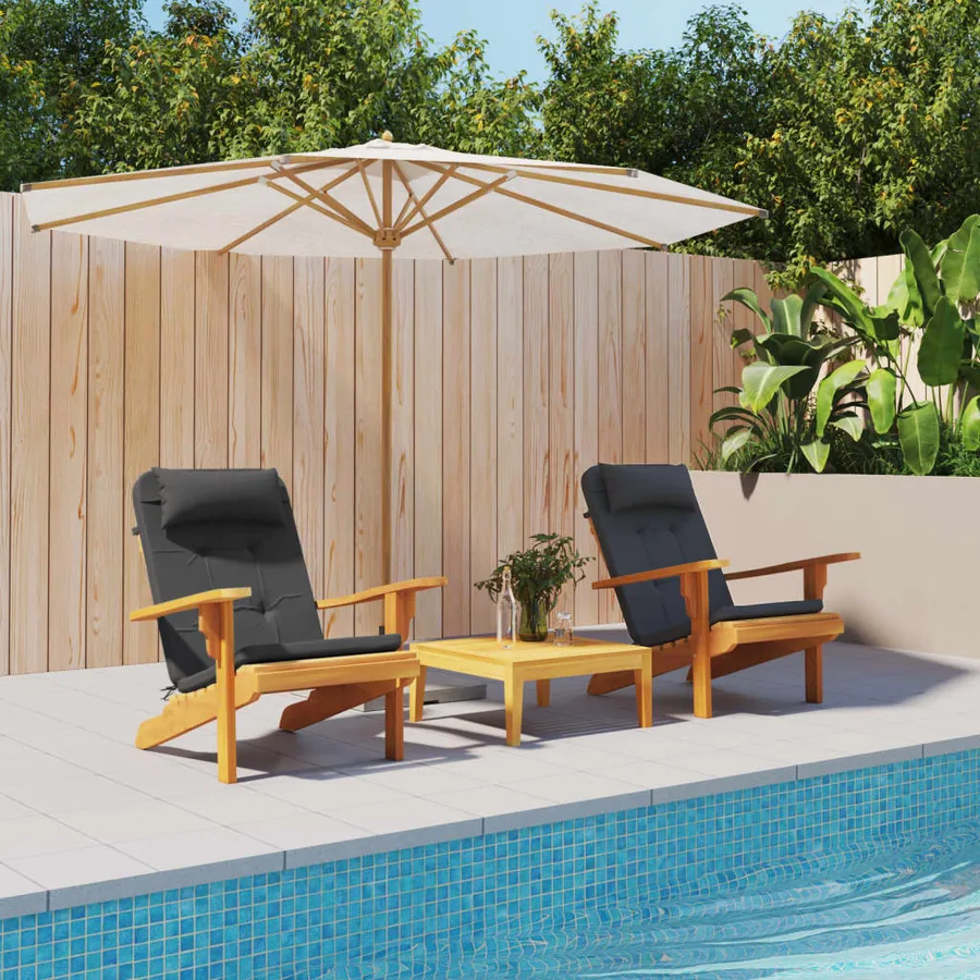 Coussins de chaise adirondack lot de 2 noir tissu oxford