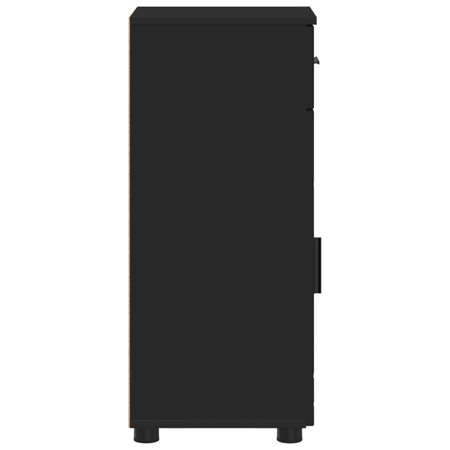 Cabinet de salle de bain avec tiroir Noir 30 x 35 x 80 cm - 7